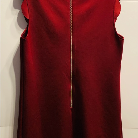 Ted Baker Trendy Scallop Overlay Dress in Maroon - Size 4 US 10 - Picture 6 of 9